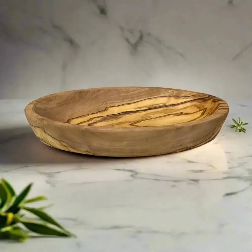 Olivenholz Schale oval flach