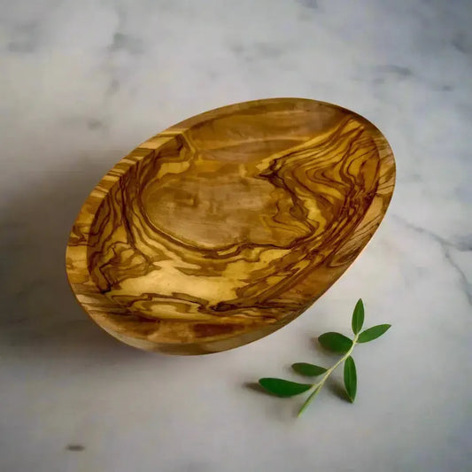 Olivenholz Schale oval flach
